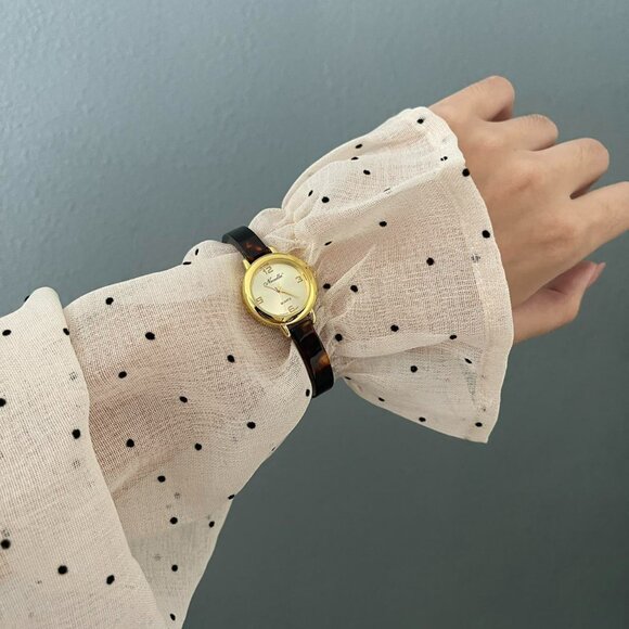 Vintage Novella amber gold plated bracelet watch need battery replacement - Picture 4 of 8